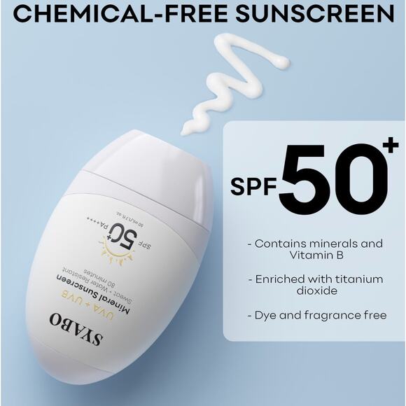 Syabo UVA + UVB Mineral Sunscreen SPF 50 PA ++++ 50 ml / 1.7 fl oz - Picture 4 of 5